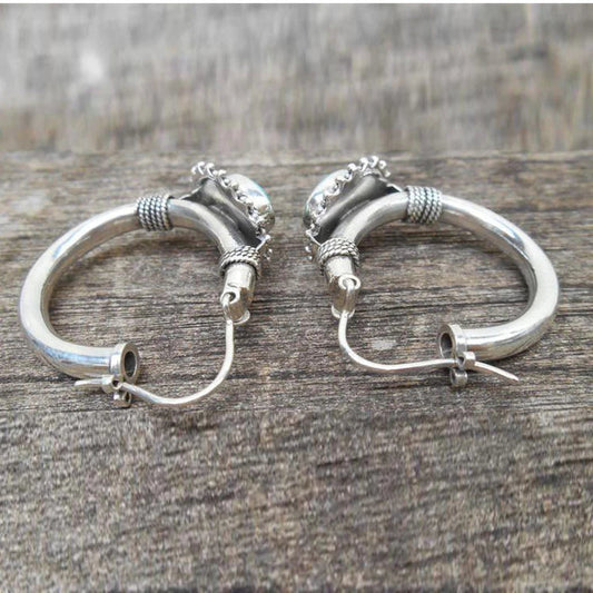 復古藍綠色耳環