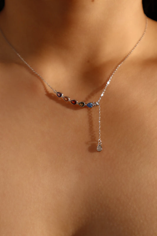 彩色寶石吊墜項鍊
