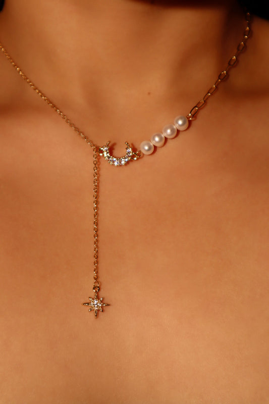 珍珠、月亮與星星項鍊