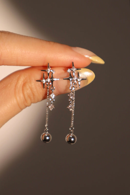 鑽石星形三合一耳環