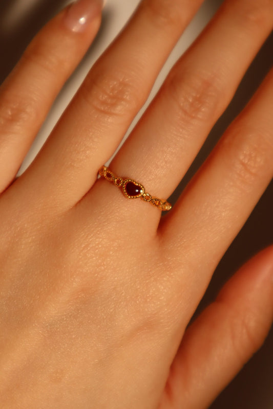 琺瑯愛心形戒指