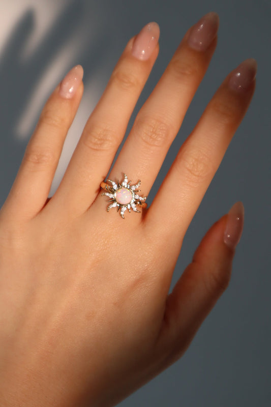 白欧泊太阳戒指