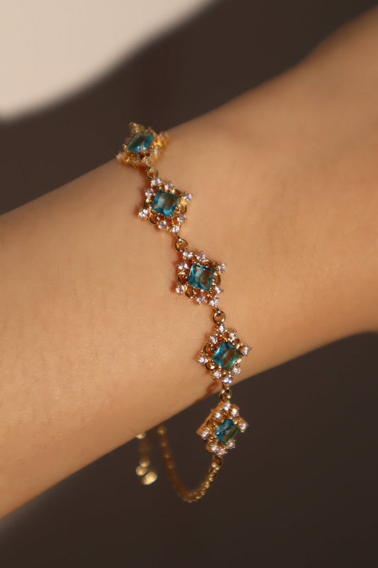 藍色寶石蕾絲手鍊