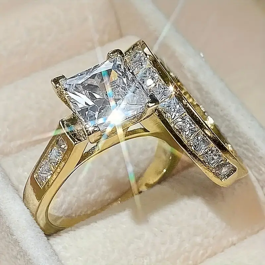 古董金色鋯石戒指套裝